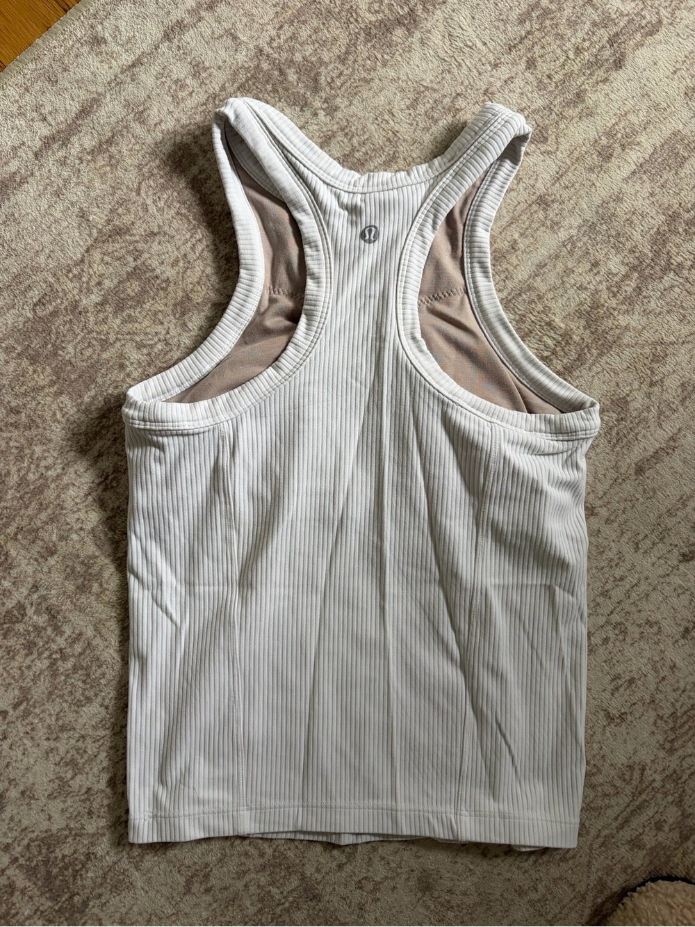 Lululemon Ribbed White Racerback Tank Top - Picture 2 of 2